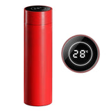 NNEAGS 500ML Stainless Steel Smart LCD Thermometer Display Bottle Vacuum Flask Thermos Red