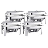 NNEAGS 4X Stainless Steel Chafing 9L Catering Dish Food Warmer