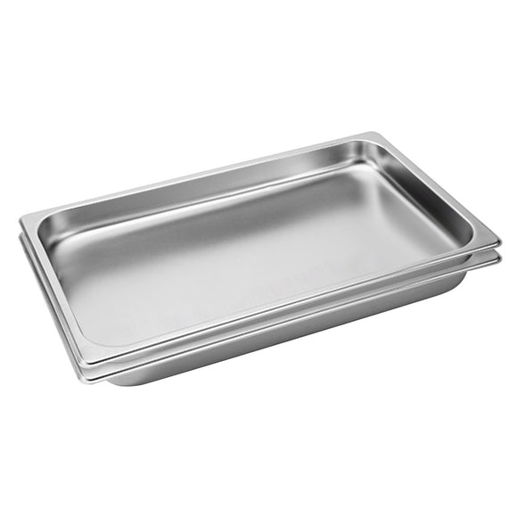 NNEAGS 2X GN Pan Full Size 1/1 GN Pan 4cm Deep Stainless Steel Tray