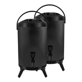 NNEAGS 2X 16L Stainless Steel Insulated Milk Tea Barrel Hot and Cold Beverage Dispenser Container with Faucet Black