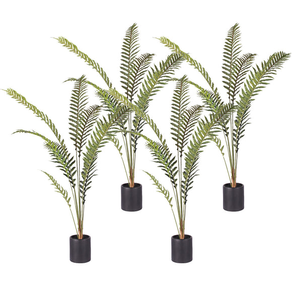 NNEAGS 4X 210cm Artificial Green Rogue Hares Foot Fern Tree Fake Tropical Indoor Plant Home Office Decor