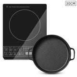 NNEAGS Electric Smart Induction Cooktop and 30cm Cast Iron Frying Pan Skillet Sizzle Platter