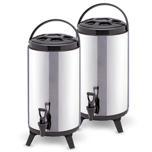 NNEAGS 2X 10L Portable Insulated Cold/Heat Coffee Tea Beer Barrel Brew Pot With Dispenser