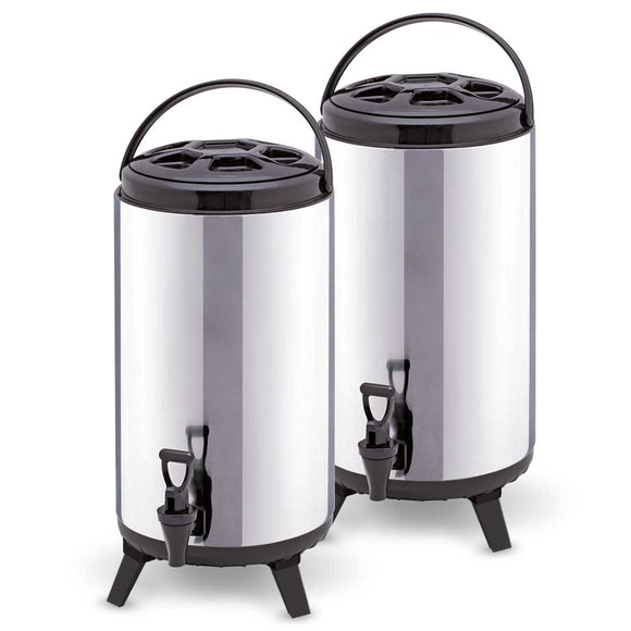 NNEAGS 2X 10L Portable Insulated Cold/Heat Coffee Tea Beer Barrel Brew Pot With Dispenser