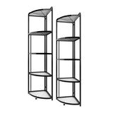 NNEAGS 2X 5 Tier Steel Triangular  Corner Stand Multi-Functional Shelves Portable Storage Organizer