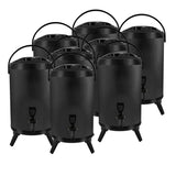 NNEAGS 8X 14L Stainless Steel Insulated Milk Tea Barrel Hot and Cold Beverage Dispenser Container with Faucet Black