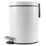 NNEAGS Foot Pedal Stainless Steel Rubbish Recycling Garbage Waste Trash Bin Round 12L White