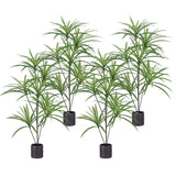 NNEAGS 4X 120cm Artificial Natural Green Dracaena Dragon Tree Fake Tropical Indoor Plant Home Office Decor
