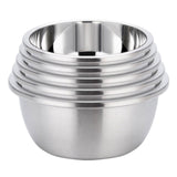 NNEAGS 5Pcs Deepen Polished Stainless Steel Stackable Baking Washing Mixing Bowls Set Food Storage Basin