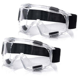 NNEAGS 2X Clear Protective Eye Glasses Safety Windproof Lab Goggles Eyewear