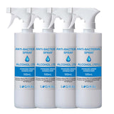 NNEAGS 4X 500ml Standard Grade Disinfectant Anti-Bacterial Alcohol Spray Bottle