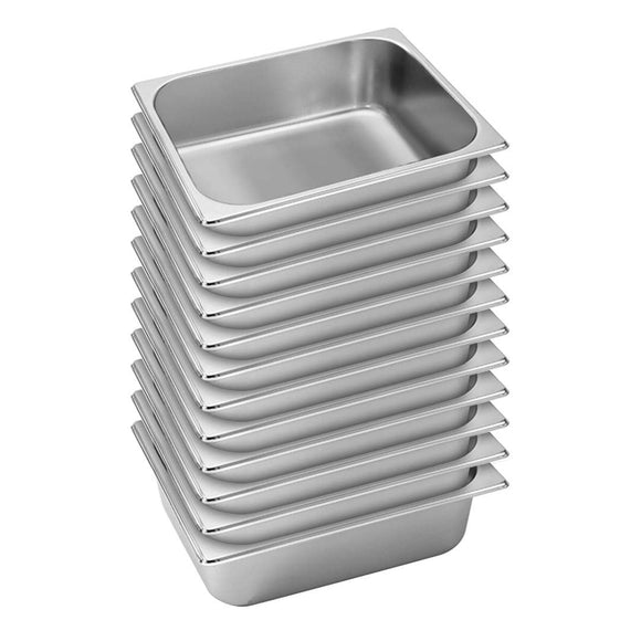 NNEAGS 12X  GN Pan Full Size 1/2 GN Pan 10cm Deep Stainless Steel Tray