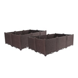 NNEAGS 2X 120cm Raised Planter Box Vegetable Herb Flower Outdoor Plastic Plants Garden Bed Deepen