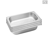 NNEAGS 4X GN Pan Full Size 1/3 GN Pan 6.5 cm Deep Stainless Steel Tray