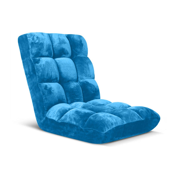 NNEAGS Floor Recliner Folding Lounge Sofa Futon Couch Folding Chair Cushion Blue