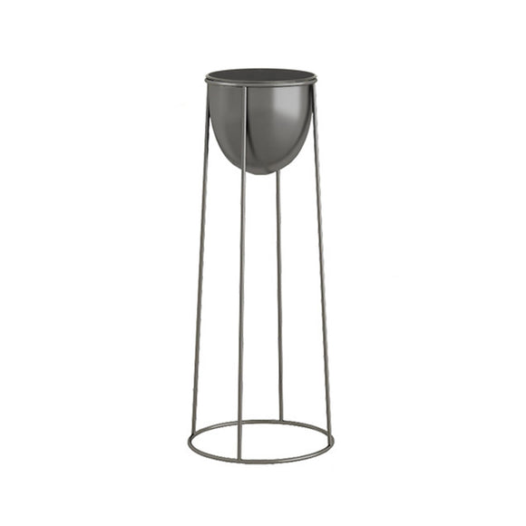 NNEAGS 70cm Round Wire Metal Flower Pot Stand with Black Flowerpot Holder Rack Display
