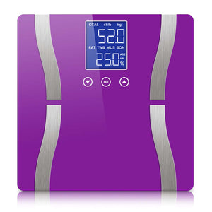 NNEAGS Glass LCD Digital Body Fat Scale Bathroom Electronic Gym Water Weighing Scales Purple
