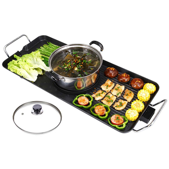 NNEAGS Electric Steamboat Asian Hot Pot Soup Maker Fondue Teppanyaki Hotpot Grill