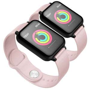 NNEAGS 2X Waterproof Fitness Smart Wrist Watch Heart Rate Monitor Tracker Pink