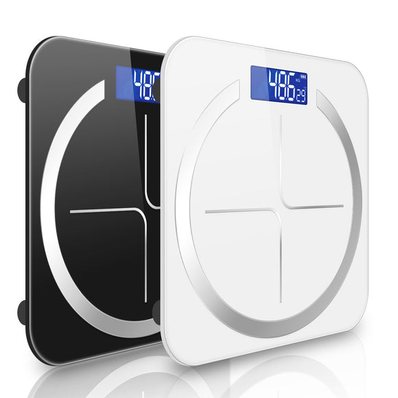 NNEAGS 2X 180kg Glass LCD Digital Fitness Weight Bathroom Body Electronic Scales Black/White