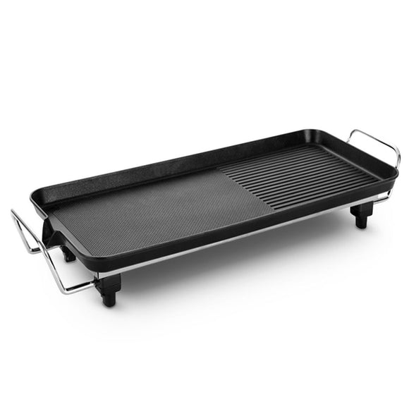 NNEAGS 68cm Electric BBQ Grill Teppanyaki Tough Non-stick Surface Hot Plate Kitchen 6-8 Person