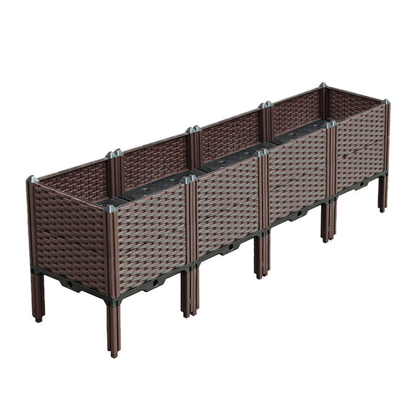 NNEAGS 160cm Raised Planter Box Vegetable Herb Flower Outdoor Plastic Plants Garden Bed with Legs Deepen
