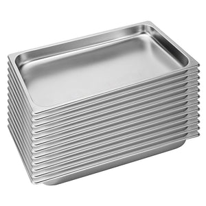 NNEAGS 12X GN Pan Full Size 1/1 GN Pan 4cm Deep Stainless Steel Tray