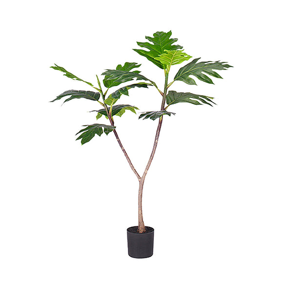 NNEAGS 90cm Artificial Natural Green Split-Leaf Philodendron Tree Fake Tropical Indoor Plant Home Office Decor