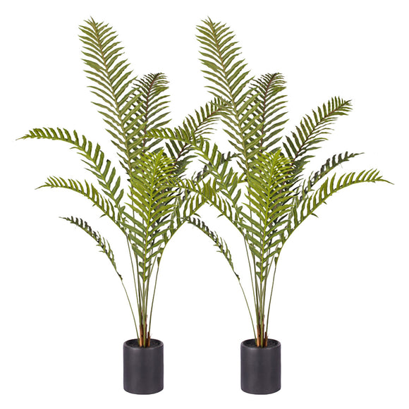 NNEAGS 2X 160cm Green Artificial Indoor Rogue Areca Palm Tree Fake Tropical Plant Home Office Decor