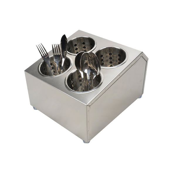 NNEAGS 18/10 Stainless Steel Conical Utensils Square Cutlery Holder with 4 Holes