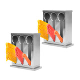 NNEAGS 2X Stainless Steel Buffet Restaurant Spoon Utensil Holder Storage Rack 3 Holes