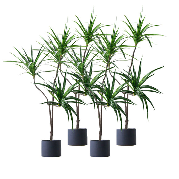 NNEAGS 4X 180cm Green Artificial Indoor Brazlian Iron Tree Fake Plant Decorative 3 Heads