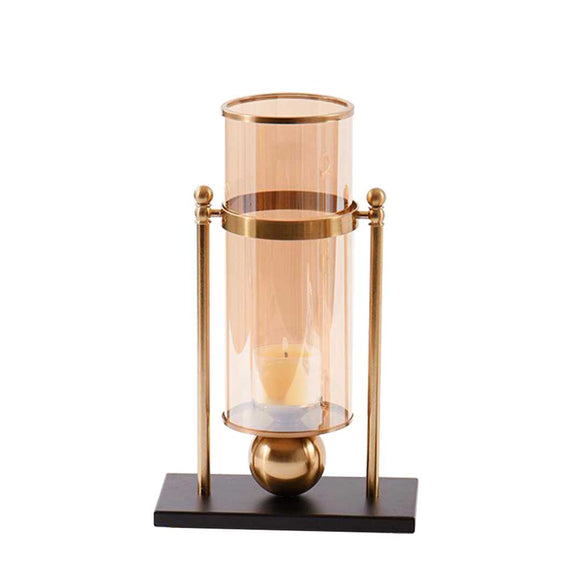 NNEAGS 34cm Modern Transparent Glass Flower Vase with Candle