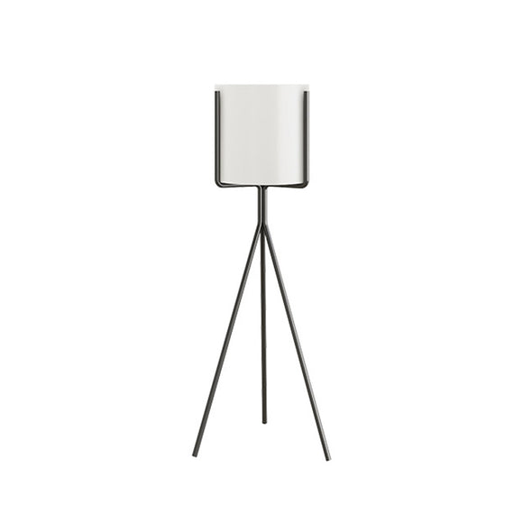 NNEAGS 80cm Tripod Flower Pot Plant Stand with White Flowerpot Holder Rack Indoor Display