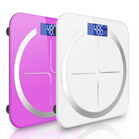 NNEAGS 2X 180kg Glass LCD Digital Fitness Weight Bathroom Body Electronic Scales White/Pink