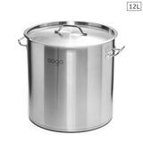 NNEAGS Stock Pot 12L Top Grade Thick Stainless Steel Stockpot 18/10