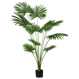 NNEAGS 180cm Artificial Natural Green Fan Palm Tree Fake Tropical Indoor Plant Home Office Decor