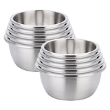 NNEAGS 2X 5Pcs Deepen Matte Stainless Steel Stackable Baking Washing Mixing Bowls Set Food Storage Basin