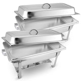 NNEAGS 2X 9L Stainless Steel Chafing Food Warmer Catering Dish Full Size