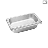 NNEAGS 2X GN Pan Full Size 1/3 GN Pan 6.5 cm Deep Stainless Steel Tray