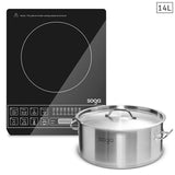 NNEAGS Electric Smart Induction Cooktop and 14L Stainless Steel Stockpot