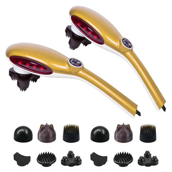 NNEAGS 2X  6 Heads Portable Handheld Massager Soothing Stimulate Blood Flow Shoulder Yellow