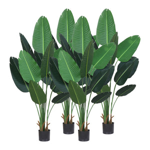NNEAGS 4X 180cm Green Artificial Indoor Nordic Wind Traveller Banana Plant Fake Decorative Tree
