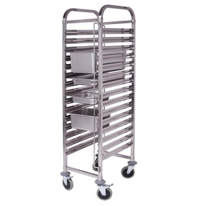 NNEAGS Trolley 16 Tier Stainless Steel Bakery Trolley Suits GN 1/1 Pans