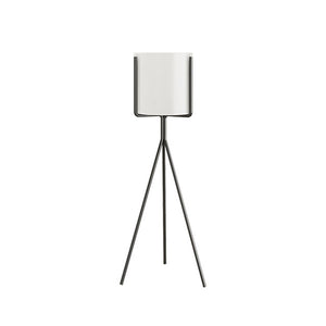 NNEAGS 70cm Tripod Flower Pot Plant Stand with White Flowerpot Holder Rack Indoor Display