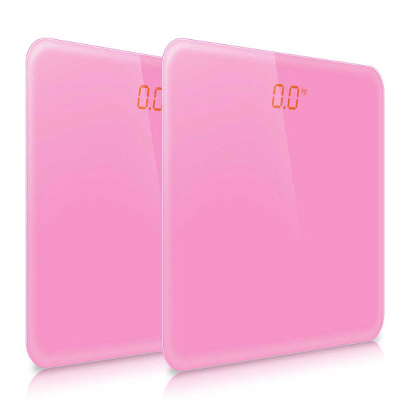 NNEAGS 2X 180kg Digital Fitness Weight Bathroom Gym Body Glass LCD Electronic Scales Pink