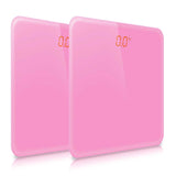 NNEAGS 2X 180kg Digital Fitness Weight Bathroom Gym Body Glass LCD Electronic Scales Pink