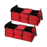 NNEAGS 2X Car Portable Storage Box Waterproof Oxford Cloth Multifunction Organizer Red