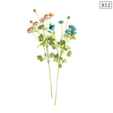 NNEAGS 12pcs Artificial Silk Flower Fake Rose Bouquet Table Decor Blue