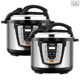 NNEAGS 2X Electric Stainless Steel Pressure Cooker 12L 1600W Multicooker 16
